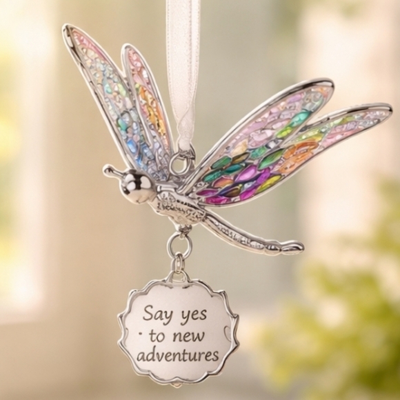 Jewelry - Bejeweled Dragonfly Ornament With Inspirational Verse